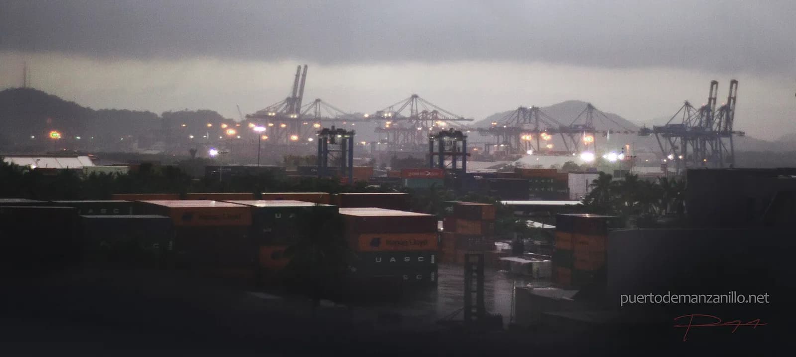 View of the Port of Manzanillo on the Pacific coast of Colima, Mexico.