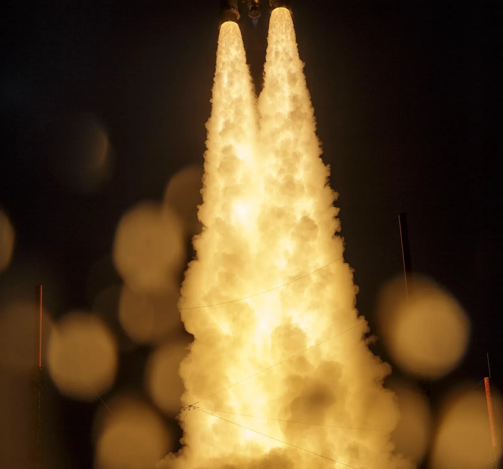 An Ariane 5 rocket lifts off from Europe’s Spaceport in Kourou, French Guiana.
