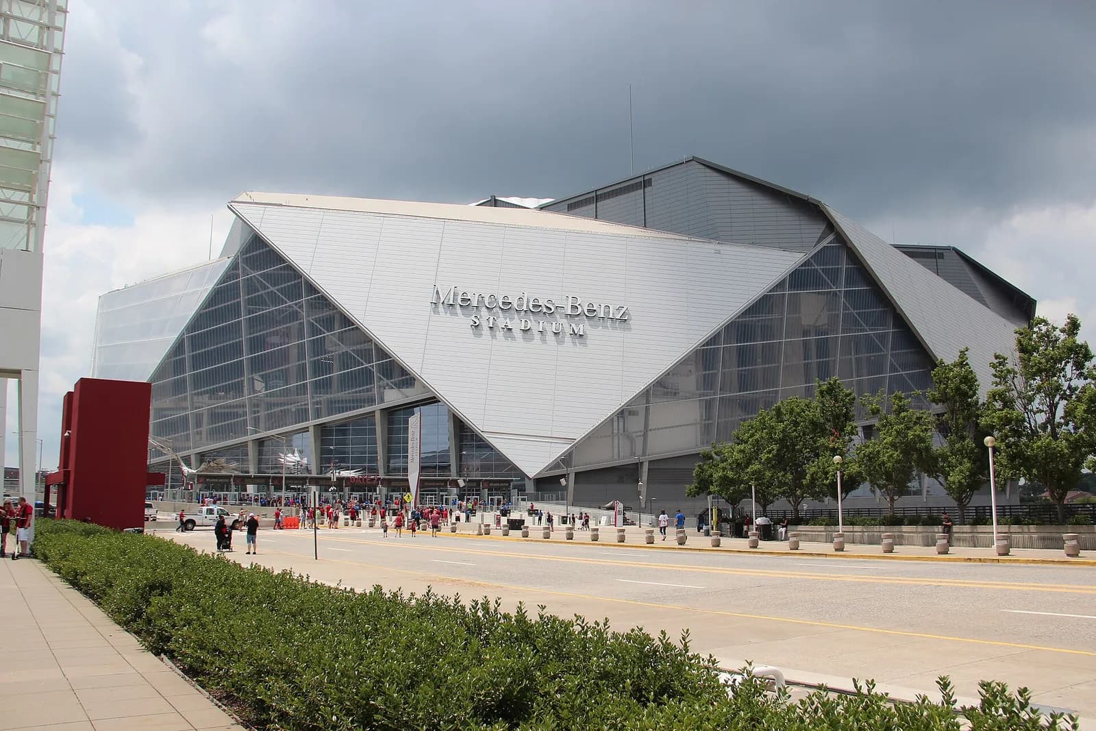 Exterior of Mercedes-Benz Stadium in Atlanta.