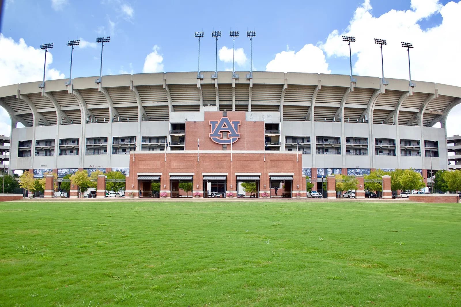 Exterior of Jordan-Hare Stadium, home of the Auburn Tigers football team.