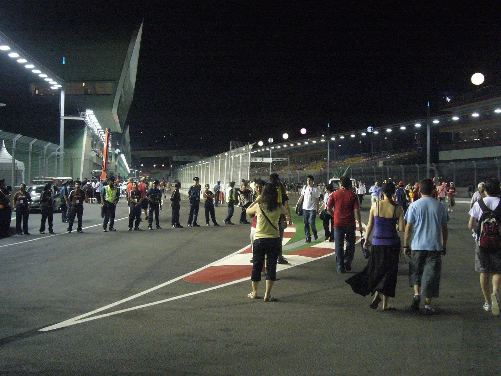 Pit entrance at Marina Bay Street Circuit