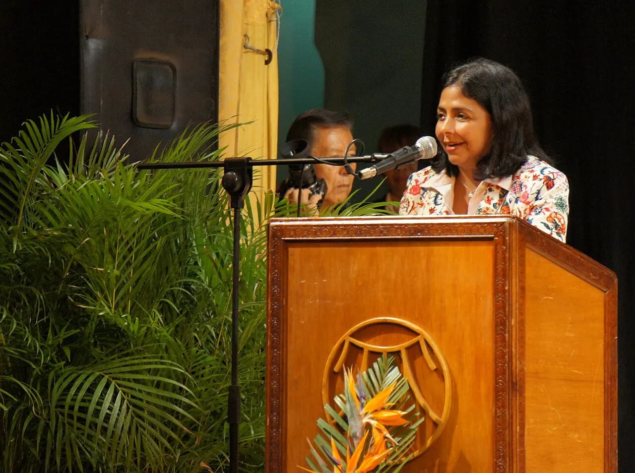 Delcy Rodríguez photographed in Caracas in 2014