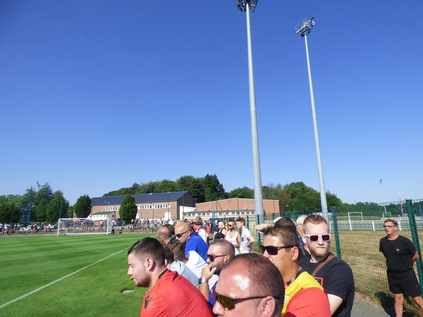 RC Lens supporters watch a public training session at La Gaillette in Avion.