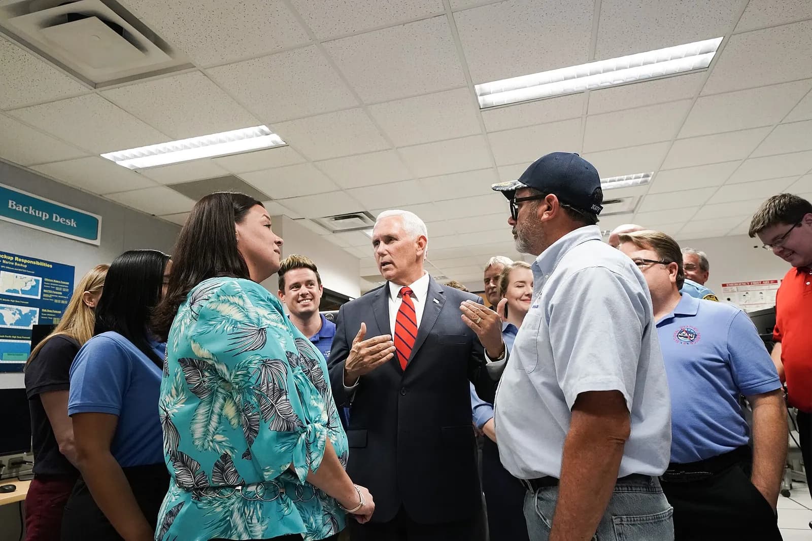 Vice President Mike Pence during a visit to the National Hurricane Center in Miami.