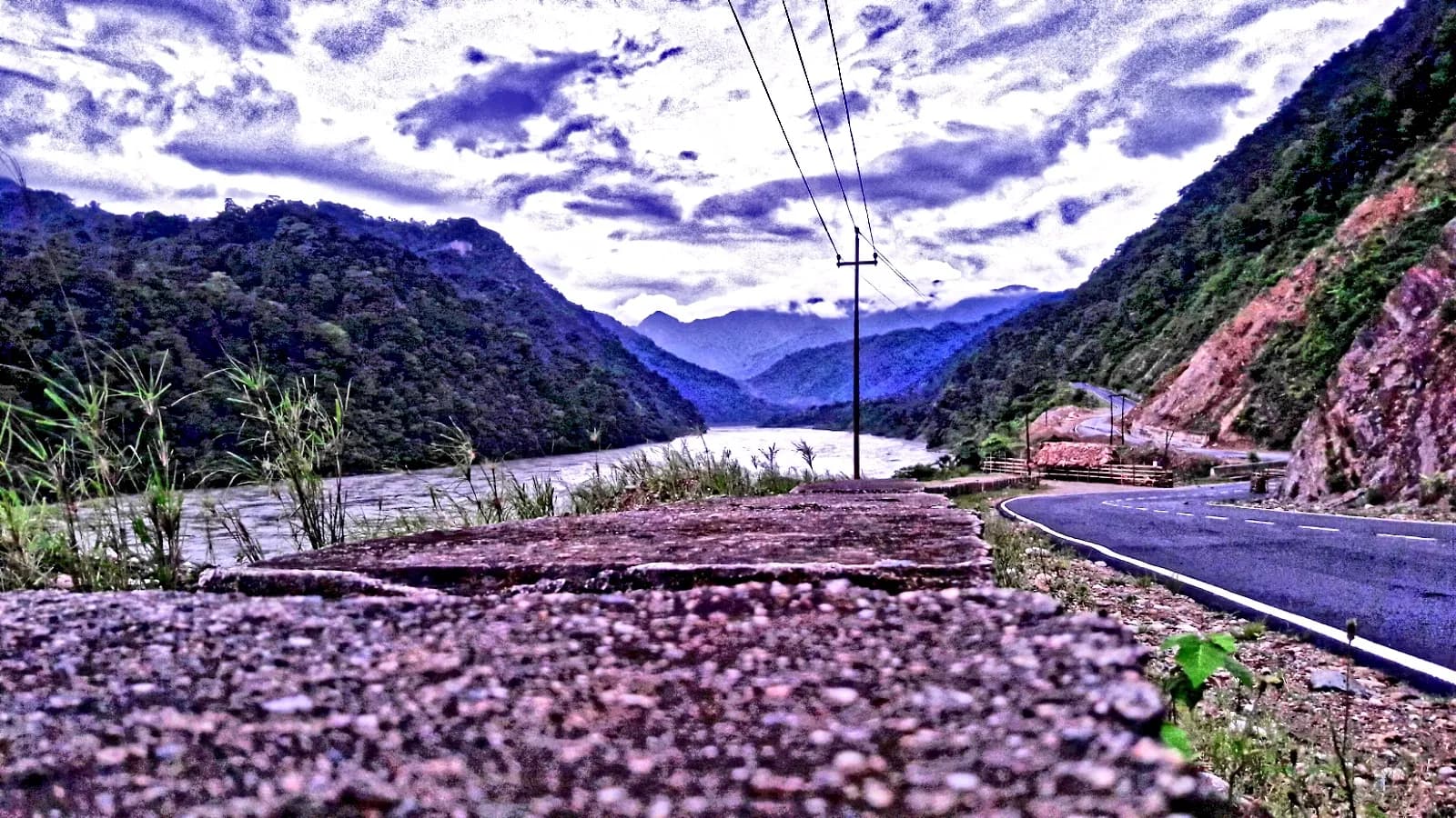 The Siang River flowing through Bodak in Arunachal Pradesh.