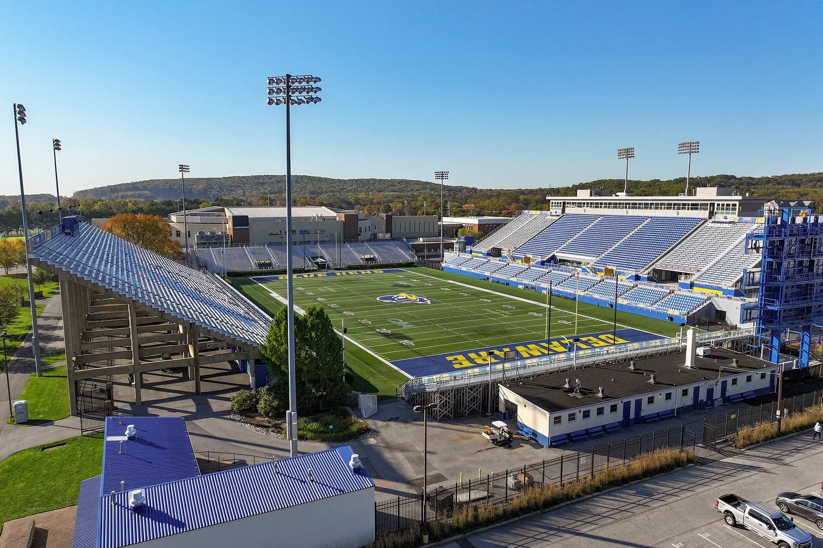 Aerial view of Delaware Stadium in Newark, Delaware.