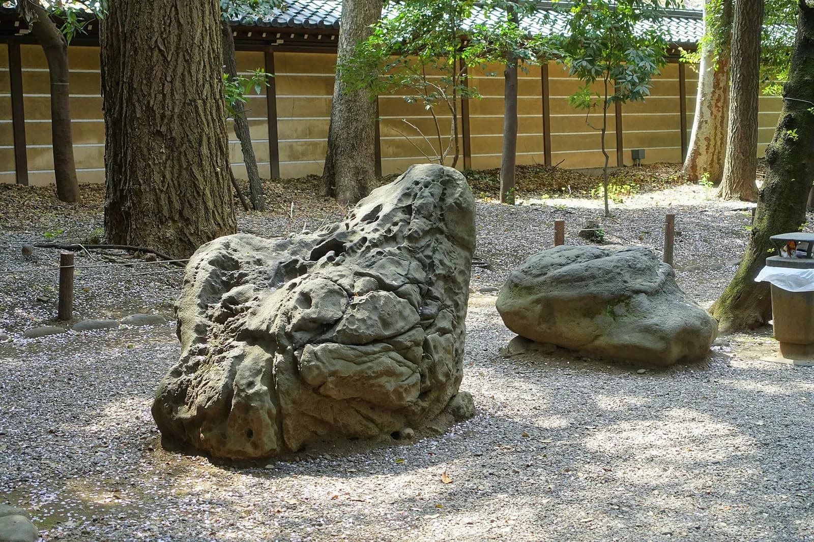 Boulders at Yasukuni Shrine in Tokyo, Japan.