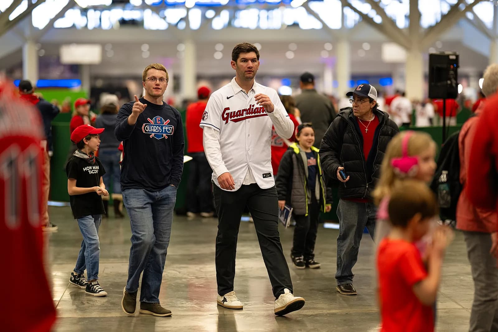 Cleveland Guardians pitcher Gavin Williams at Guards Fest 2024.