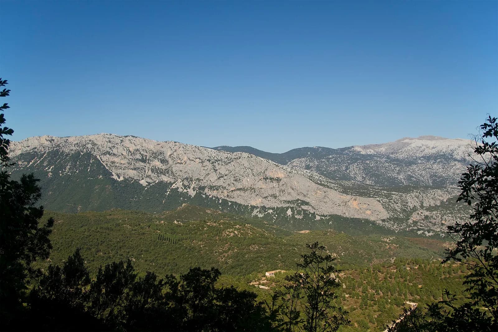 Mountainous landscape in the Supramonte near Urzulei, Sardinia.