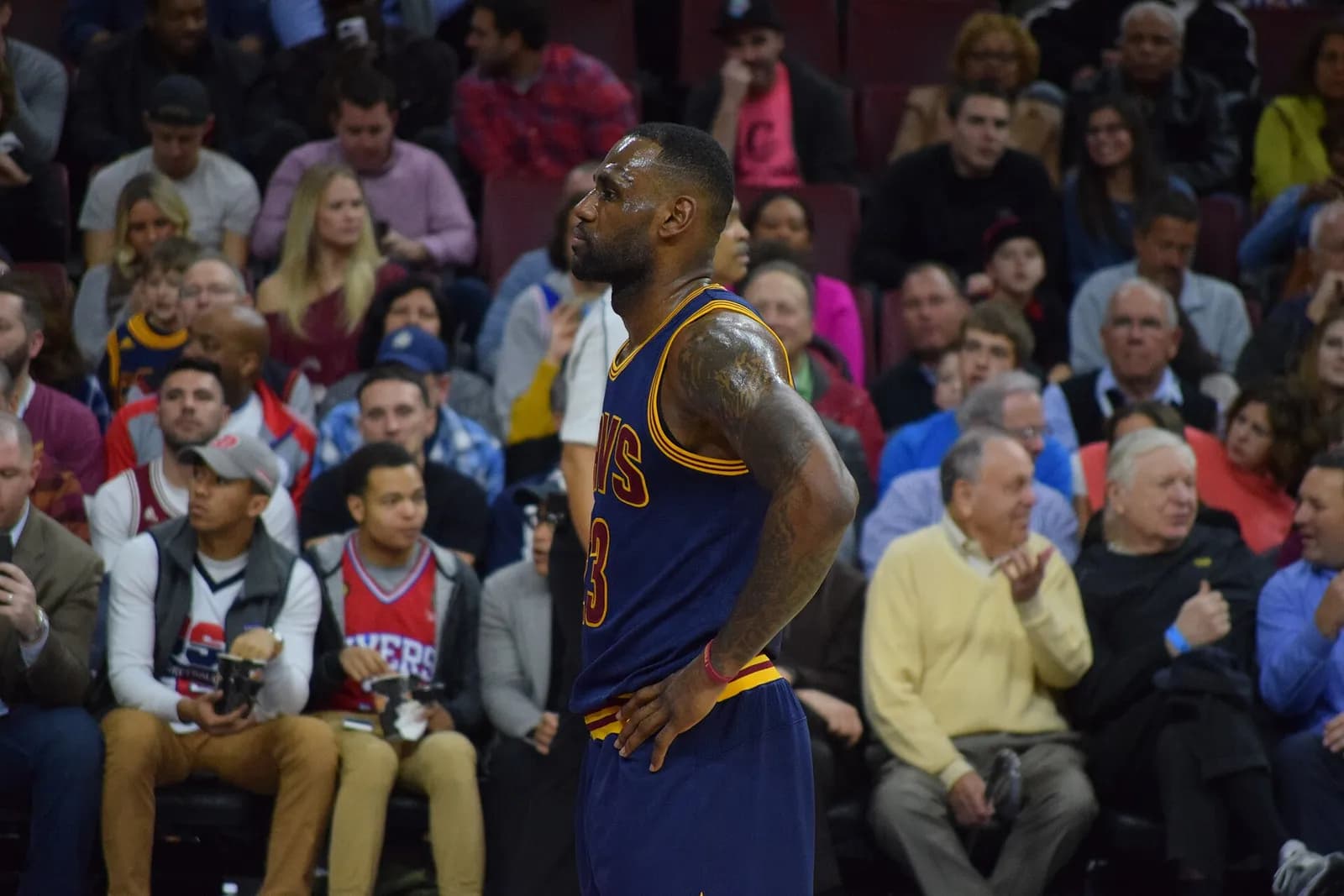 LeBron James during the 2015–16 Cleveland Cavaliers season.