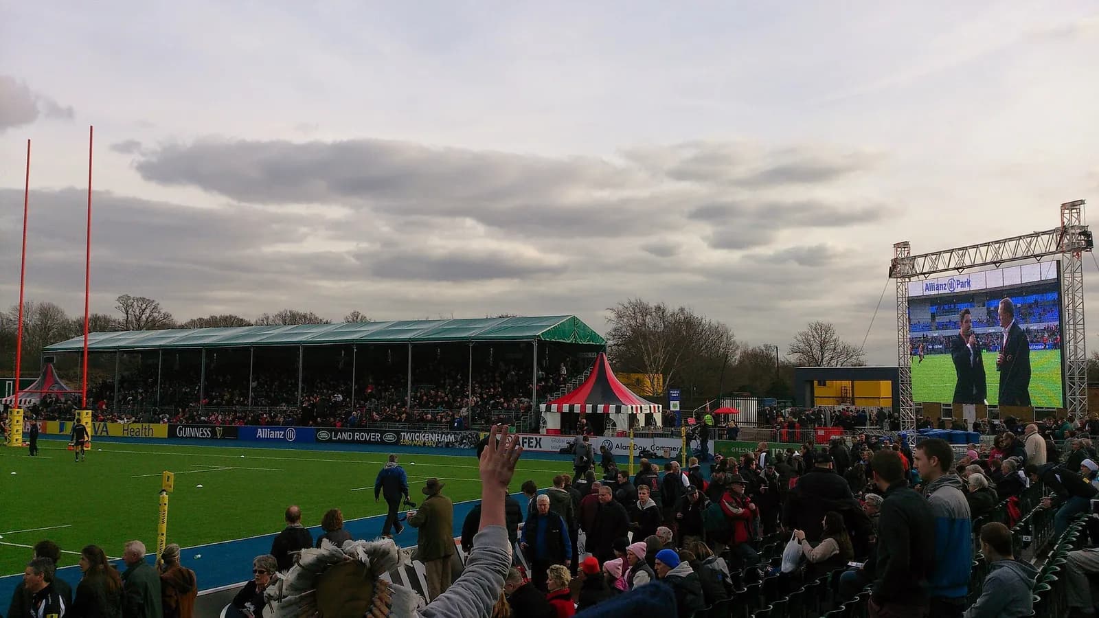 The South Stand at Barnet Copthall, Saracens’ home stadium.