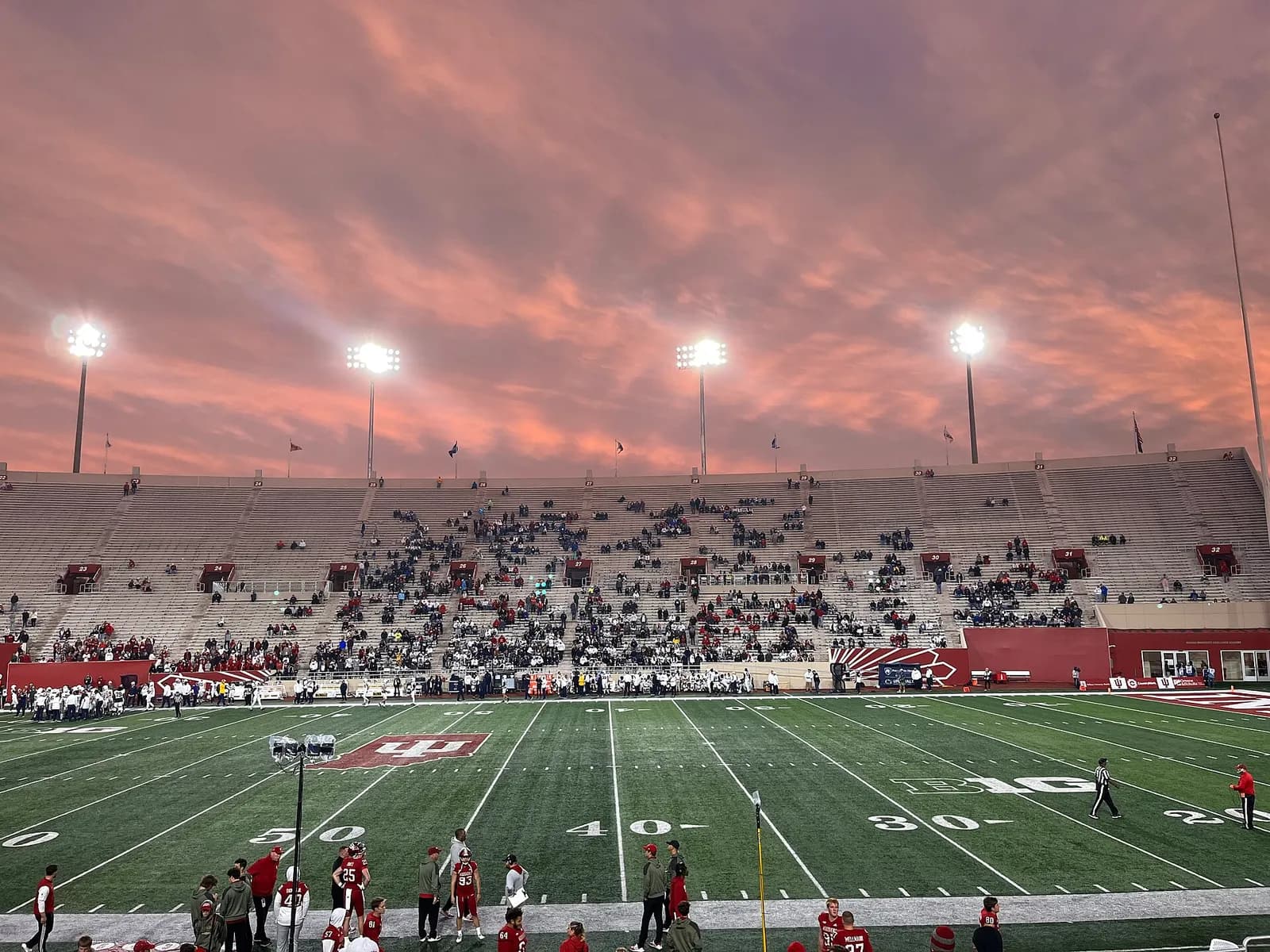 Indiana University’s Memorial Stadium during football play.