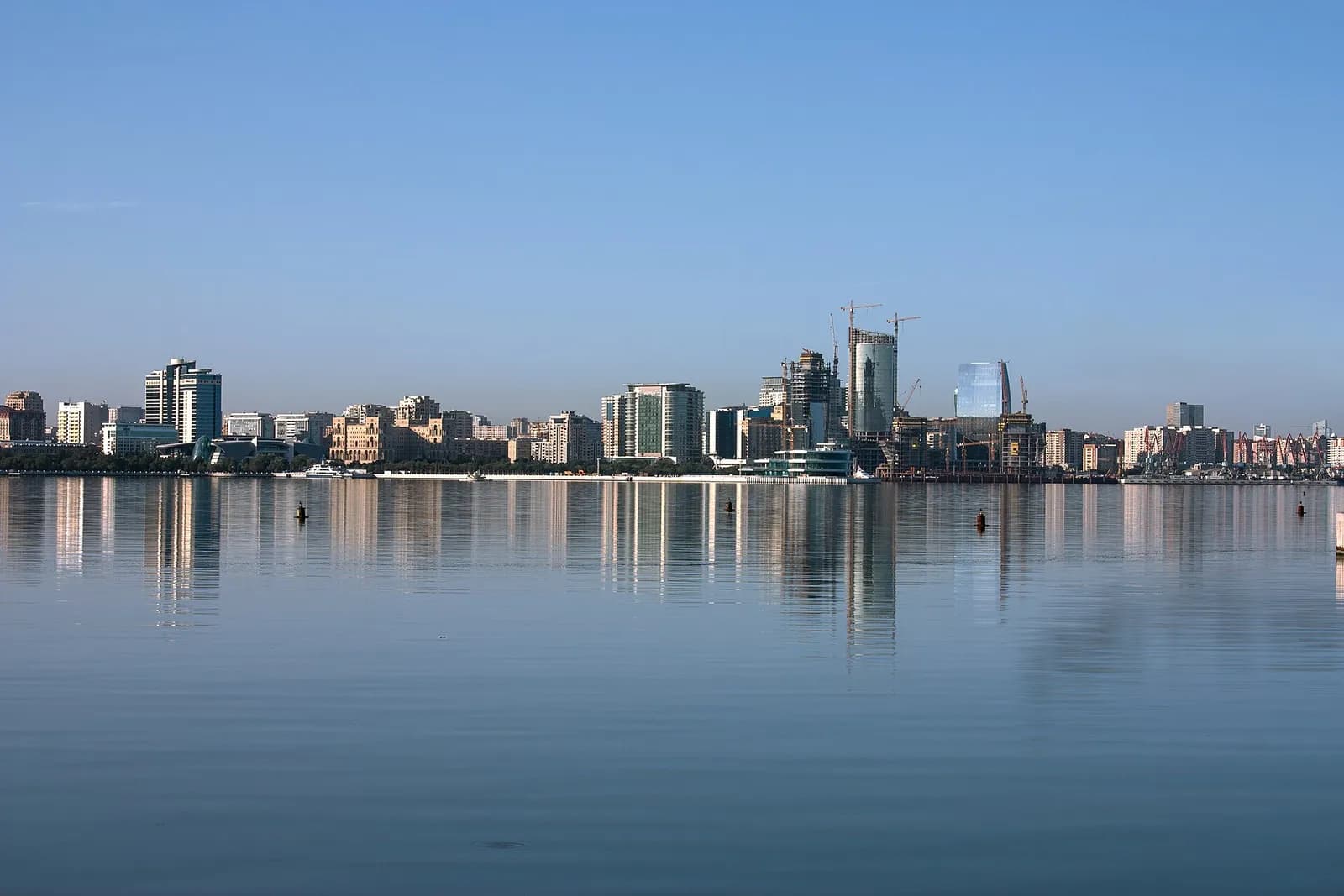 View across Baku Bay in Azerbaijan.