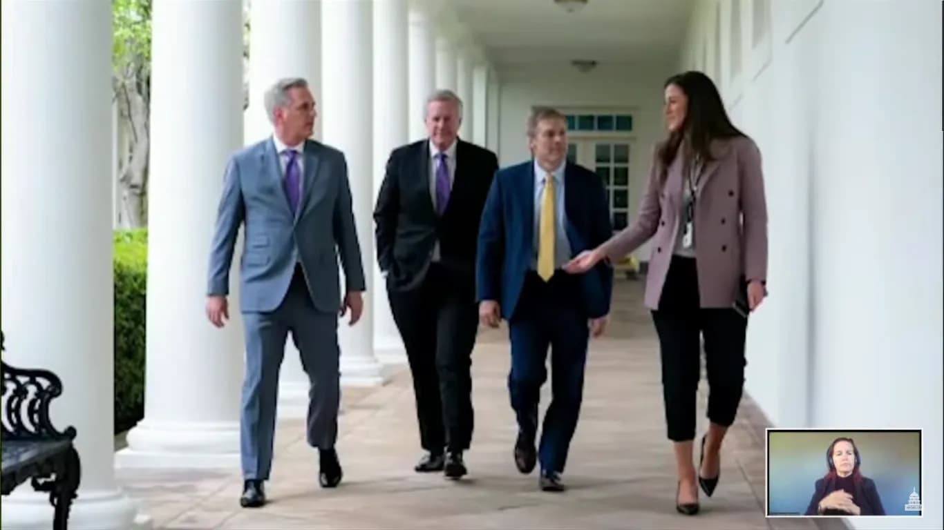 Cassidy Hutchinson appears in a White House career photo shown before her testimony at a House Select Committee hearing.