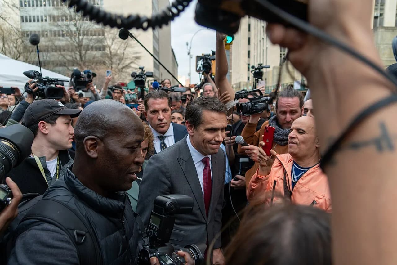 Todd Blanche outside Manhattan Criminal Courthouse in New York in April 2023