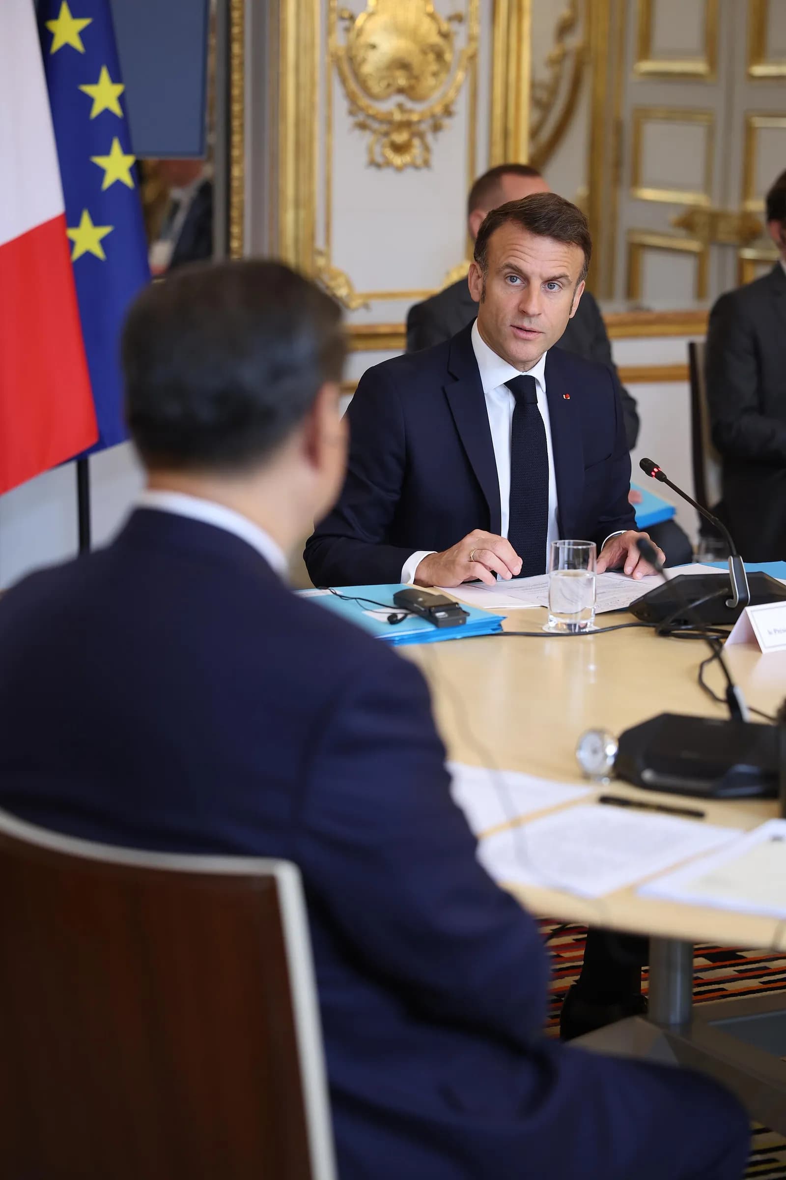 Emmanuel Macron at a meeting in Paris in May 2024.