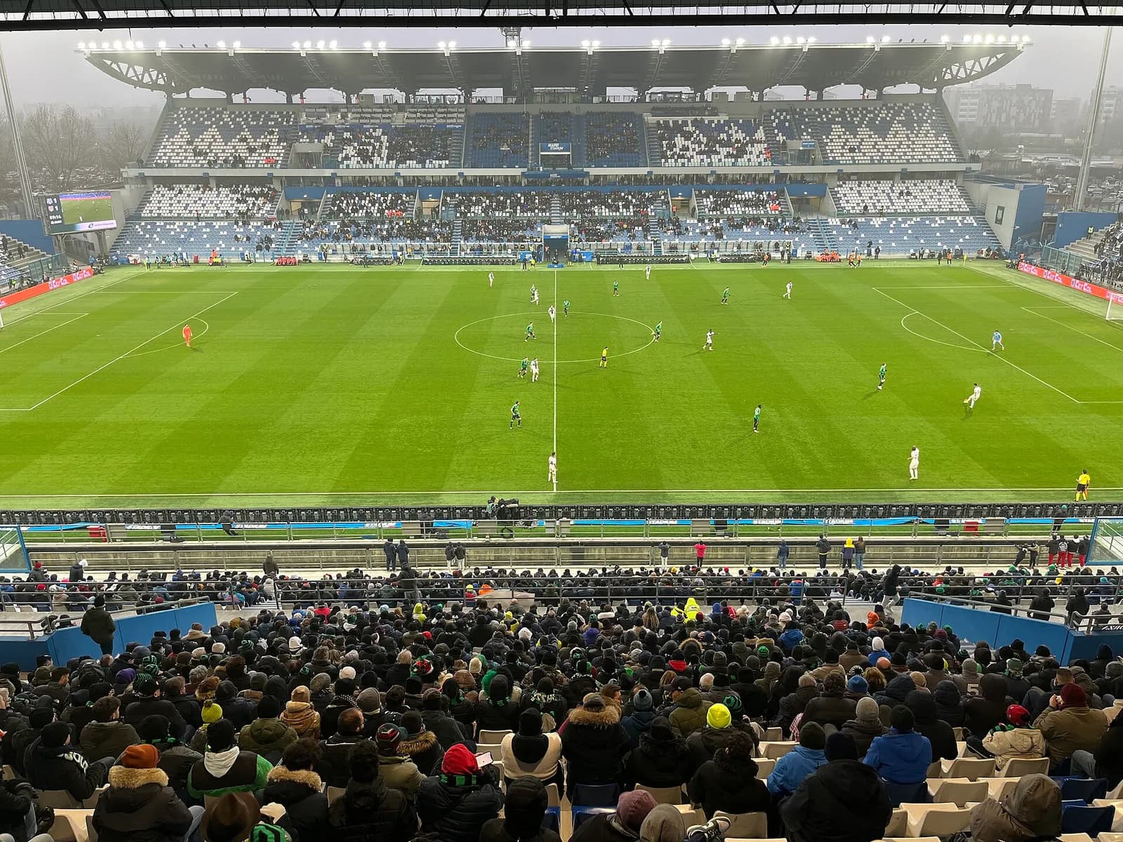 View of Mapei Stadium during a Serie A match between Sassuolo and Parma.