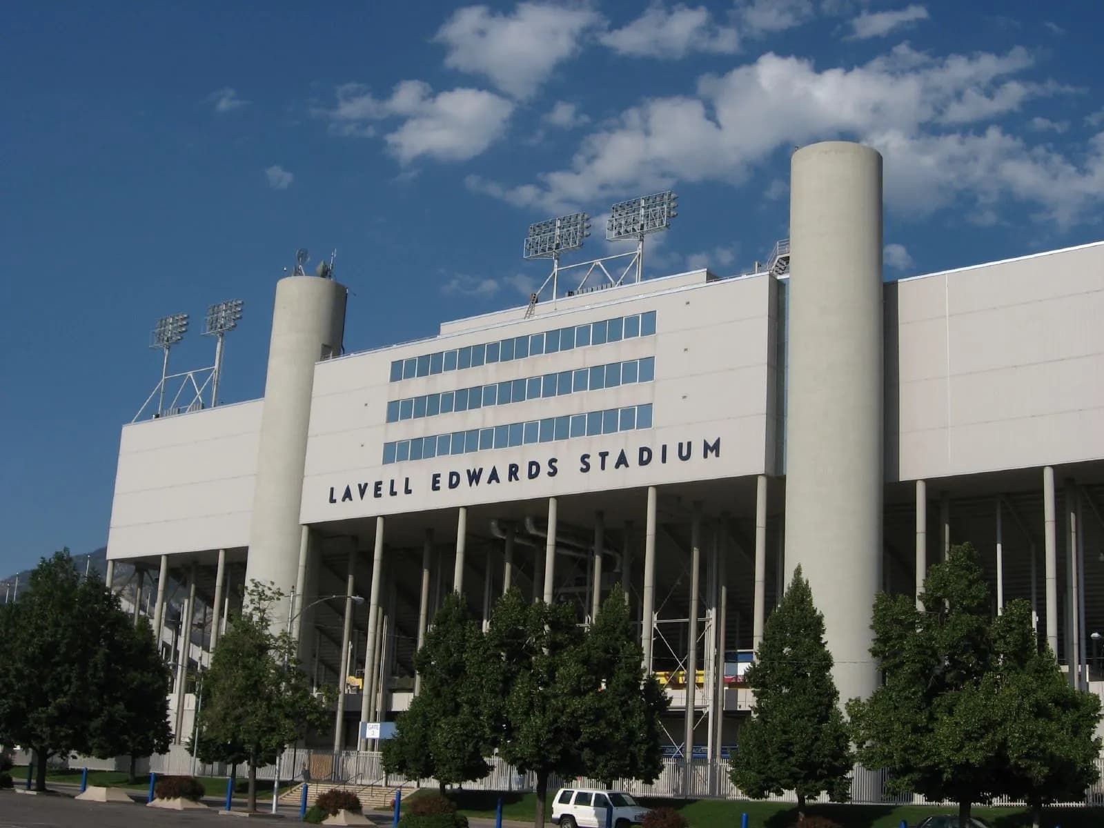 Exterior of LaVell Edwards Stadium at BYU in Provo, Utah.