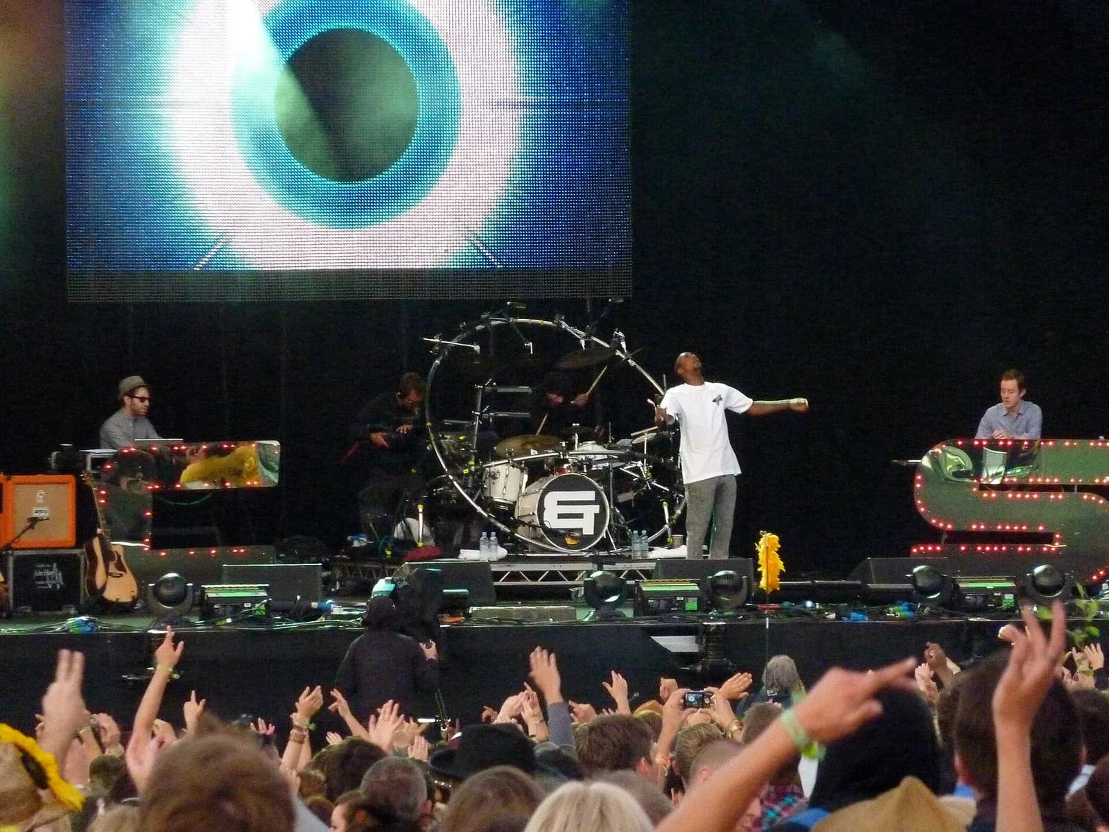 Chase & Status performing live at Bestival in 2010.