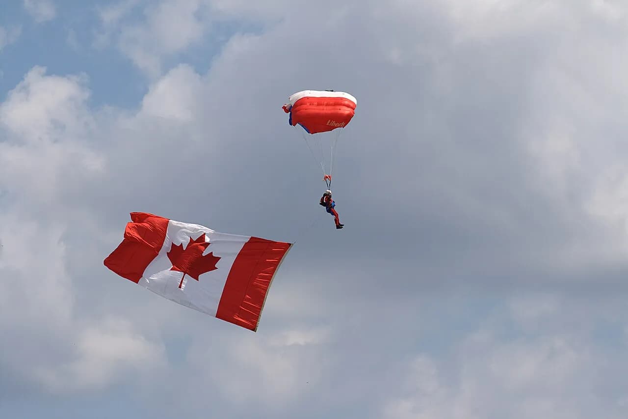 Skydiving photographed at the 2010 Oshkosh Air Show