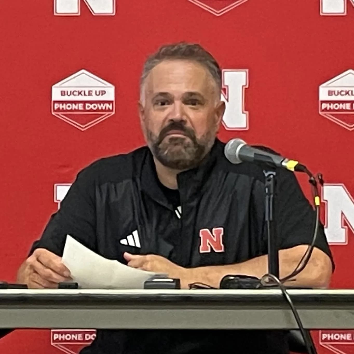 Matt Rhule speaks at a post-game press conference.