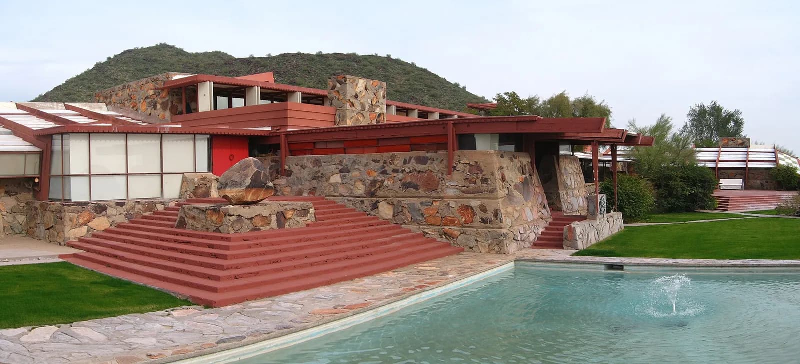 Exterior view of Taliesin West’s main building in Scottsdale, Arizona.