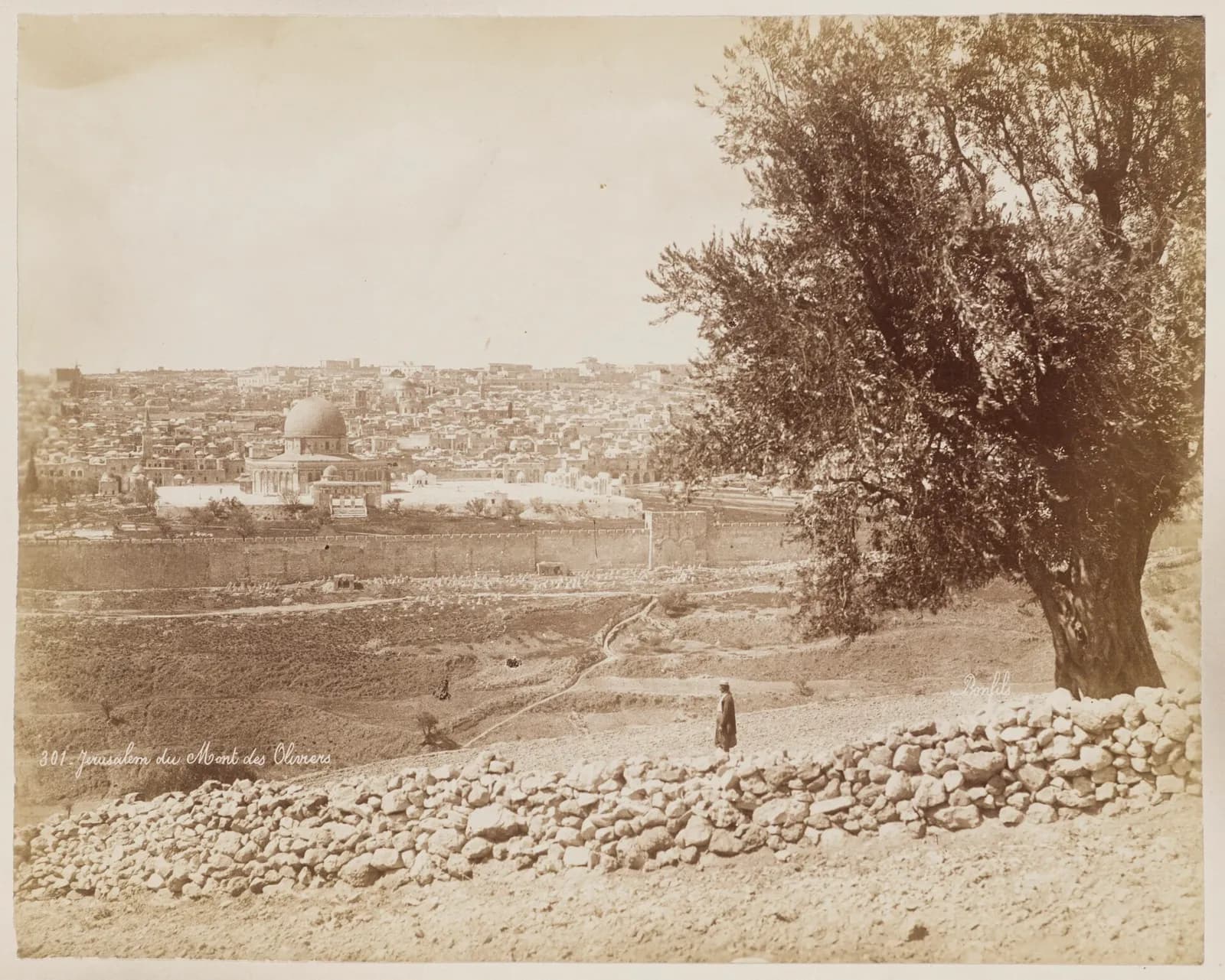 Historical photograph showing Jerusalem from the Mount of Olives.