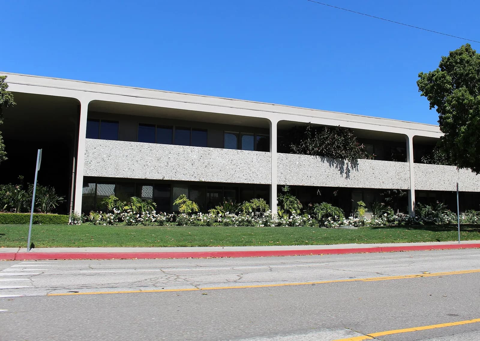 Exterior of the Walt Disney Imagineering headquarters at 1401 Flower Street in Glendale, California.