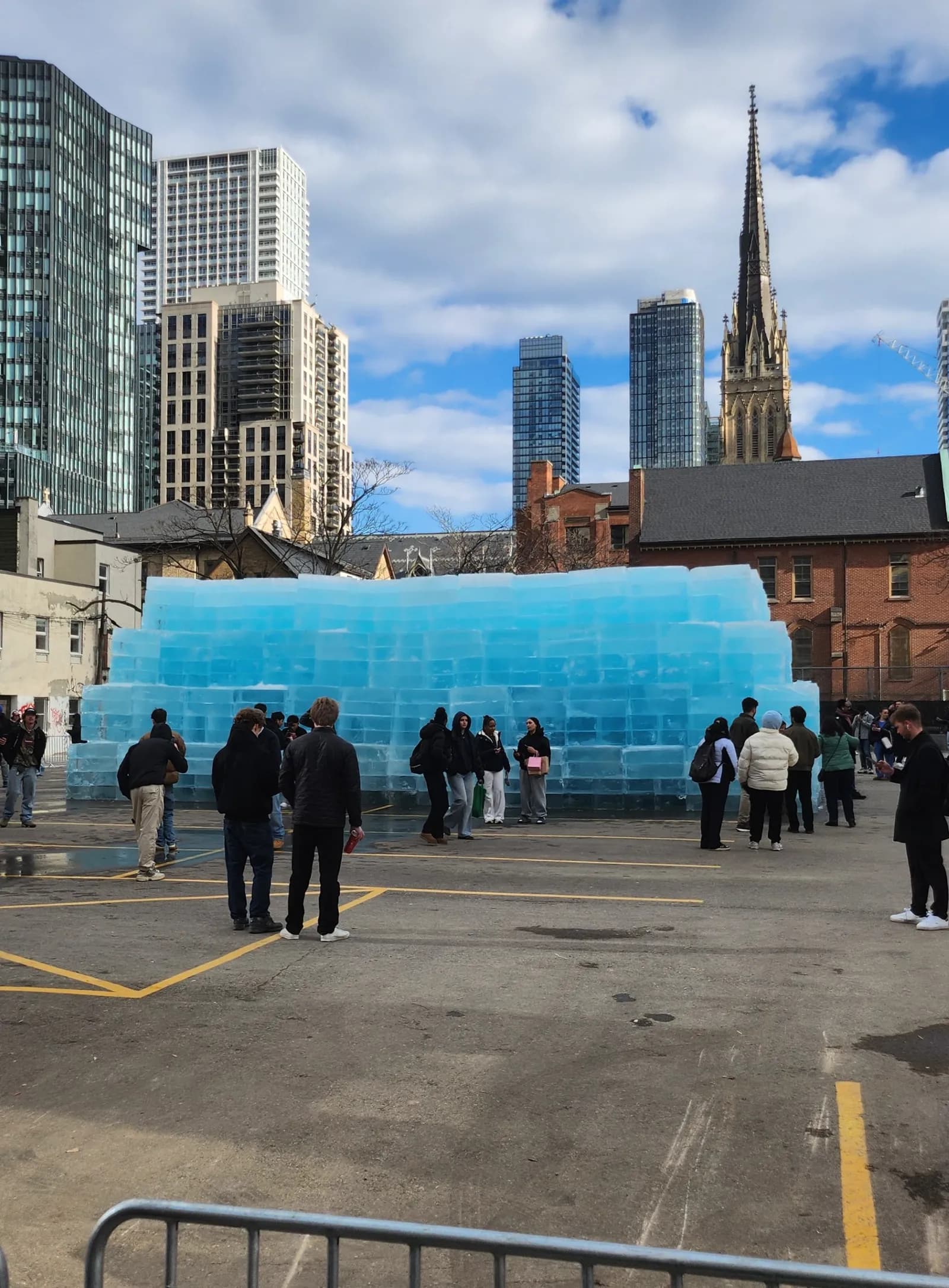 A promotional ice sculpture for Drake’s Iceman album in Toronto.