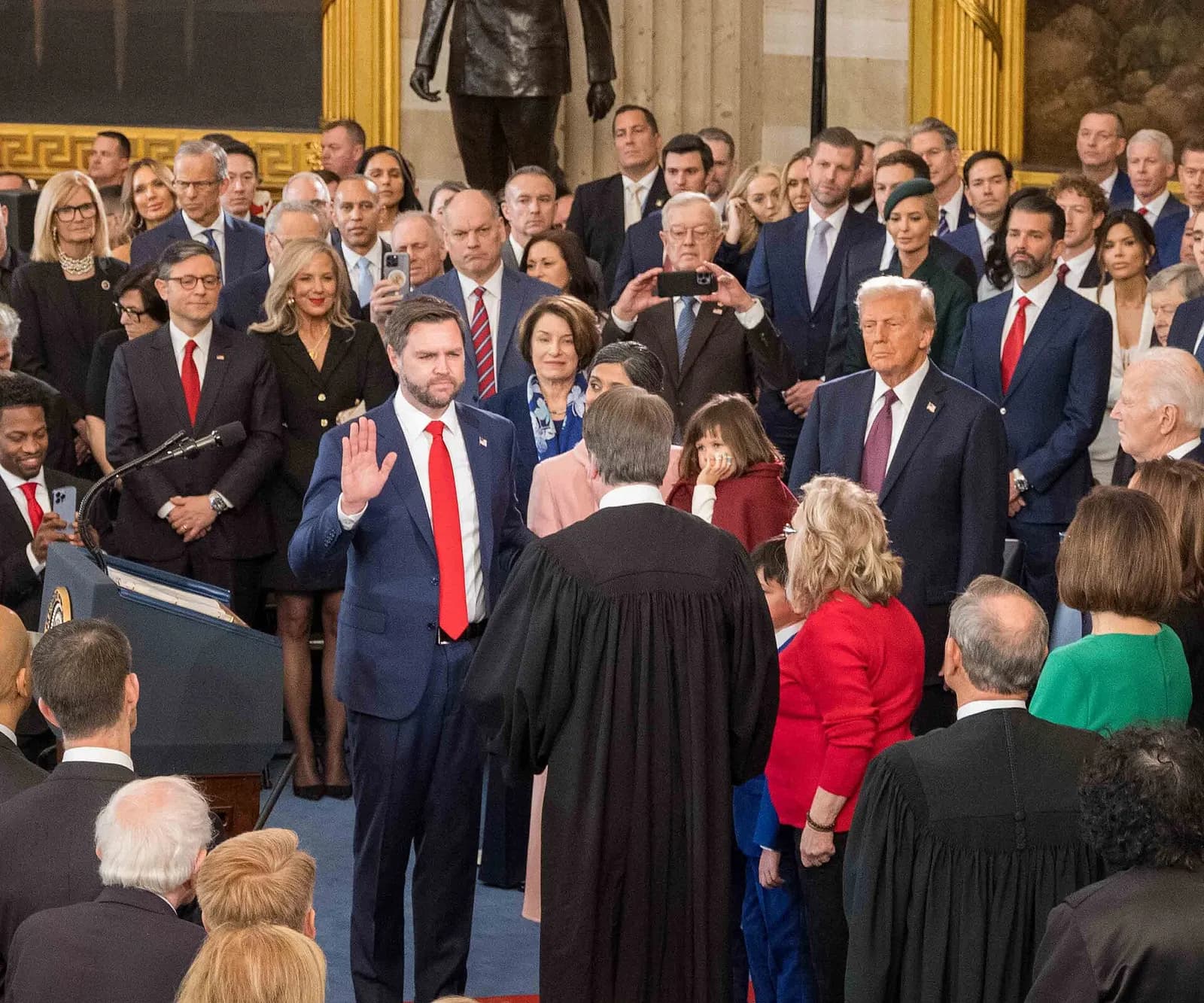 JD Vance takes the oath of office as vice president in 2025.