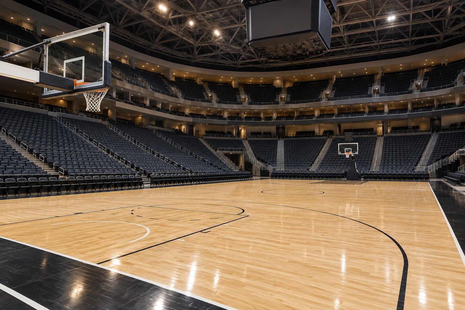 Concept illustration of a basketball arena