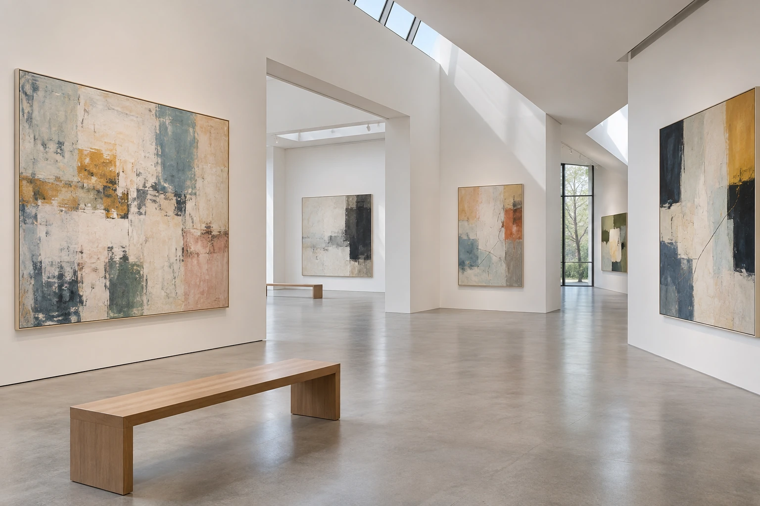 Concept illustration of a contemporary art gallery