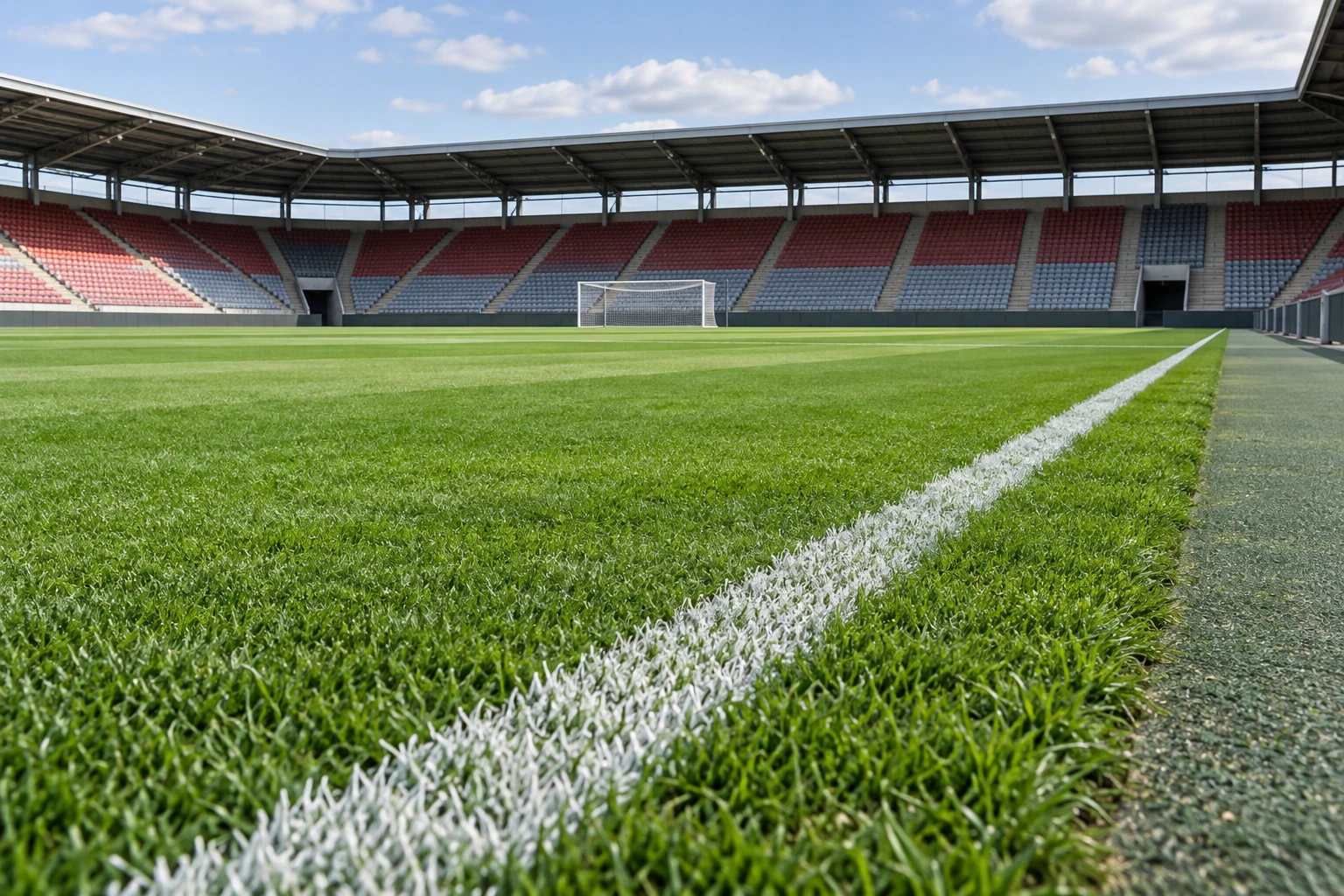 Concept illustration of a football pitch touchline