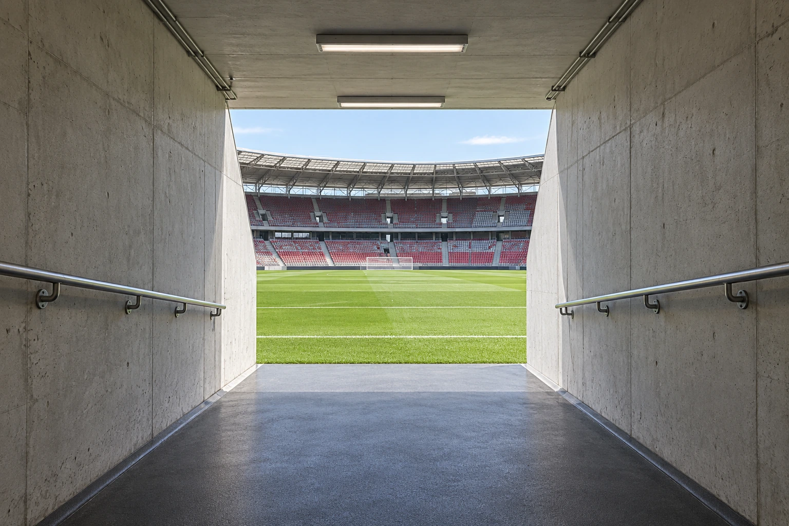 Concept illustration of a football stadium tunnel