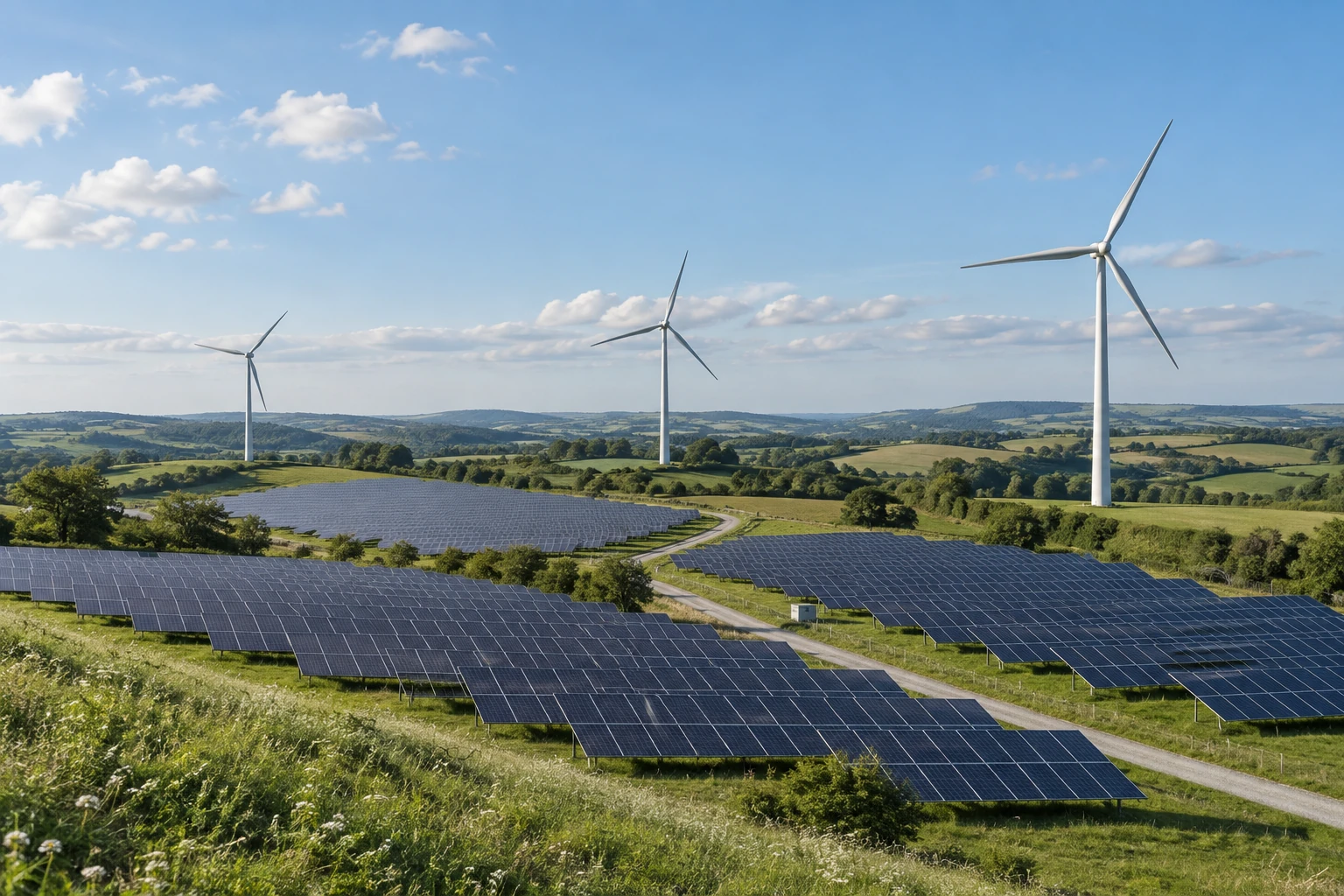 Concept illustration of renewable energy infrastructure