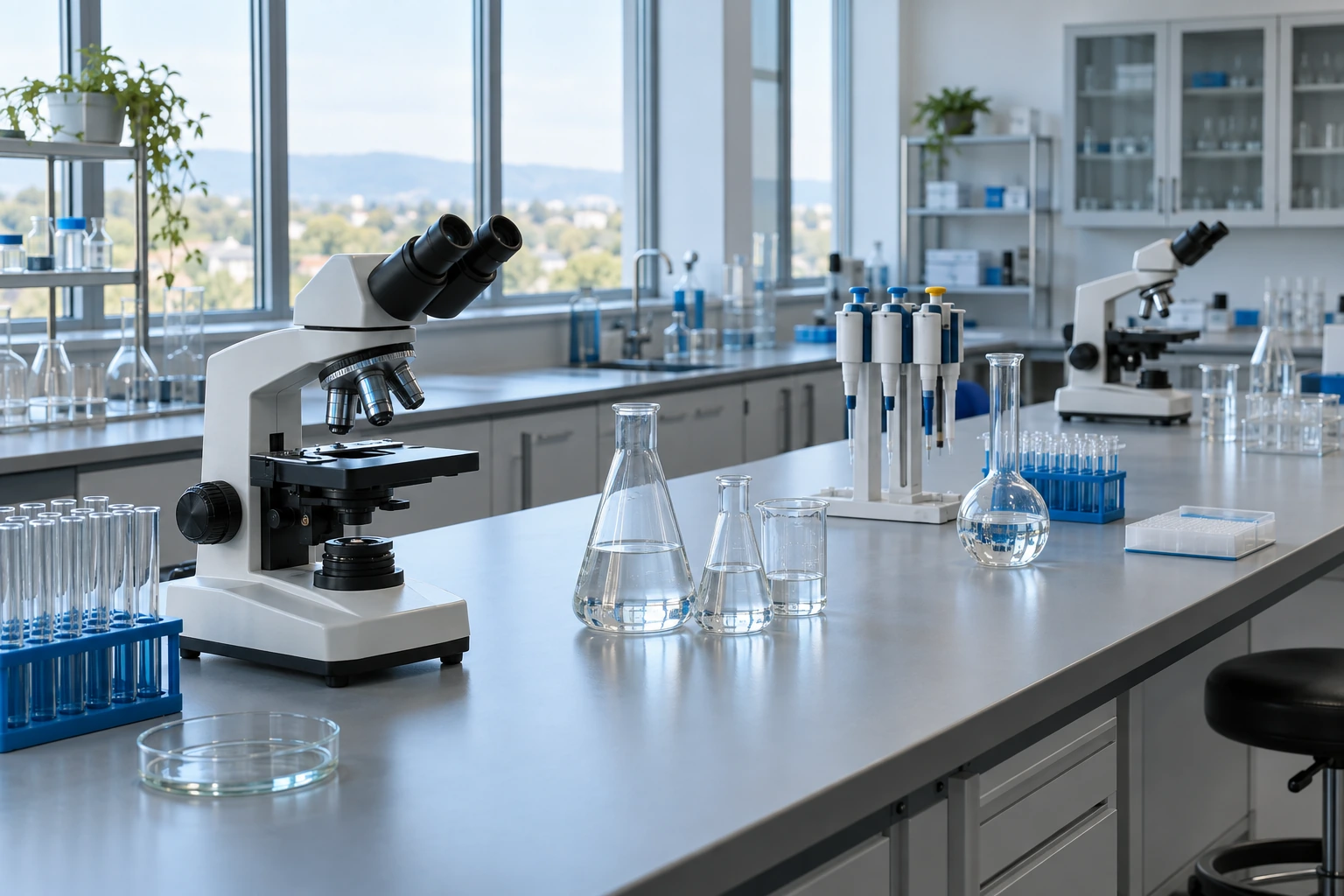 Concept illustration of a scientific laboratory