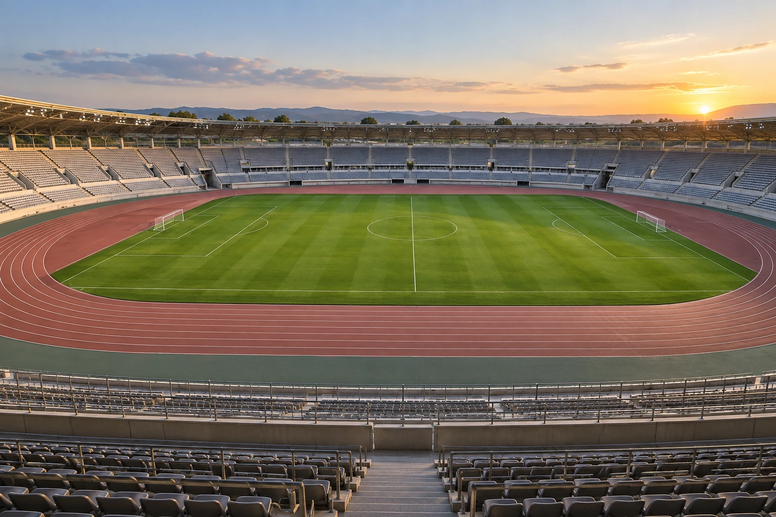 Concept illustration of an empty sports stadium