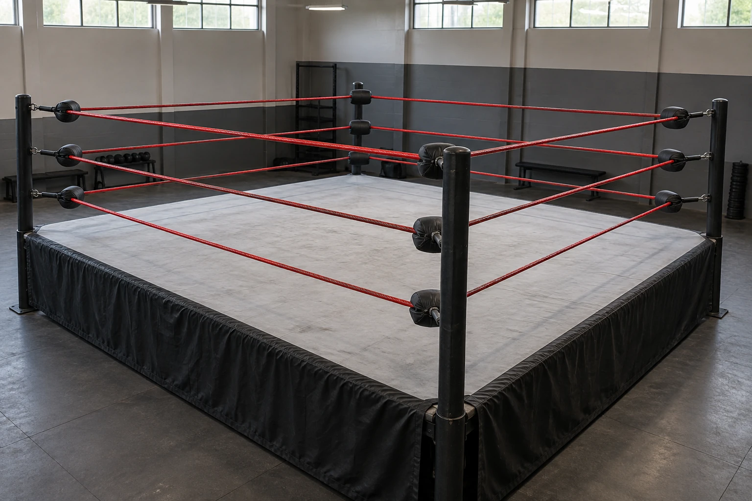 Concept illustration of an empty wrestling ring